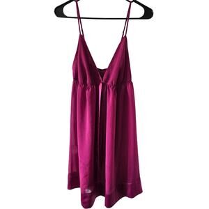Gilligan O'Malley XL Purple Lace Satin Nightgown Lingerie Slip Dress Fuchsia